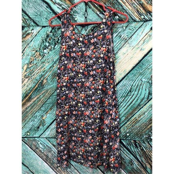 Gap XS Floral Dress Sundress Black Multi Color - Picture 10 of 15